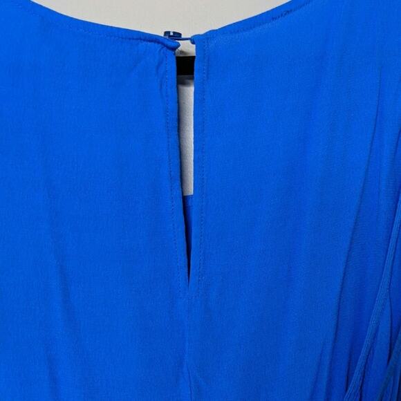 Eloquii Sleeveless Top Cobalt Blue Keyhole Closure Tie Waist 24 - Picture 5 of 8
